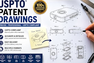 create uspto patent drawings for utility and design patents
