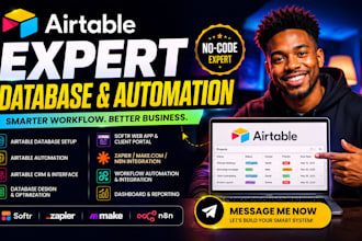 setup airtable database, airtable automation, softr web apps, airtable expert