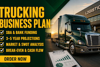 write a trucking business plan with financial projection for sba loan