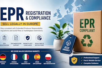 handle epr registration and compliance for germany, france, italy, spain,