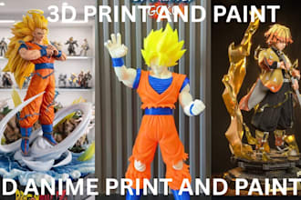 3d print and paint anime model action figure statue miniature figurine painting