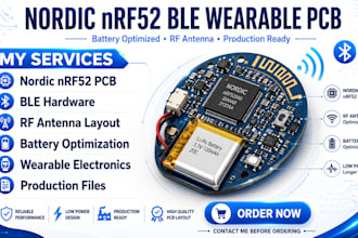 do nordic nrf52 ble wearable pcb design with battery optimization and rf antenna