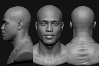 convert photo to 3d head bust realistic face sculpt stl file for 3d printing