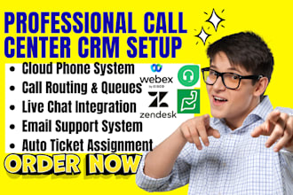setup call center webex zendesk freshdesk zohodesk liveagent ringex bitrix24 CRM
