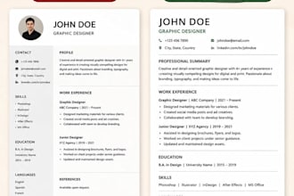 professionally redesign your resume and CV