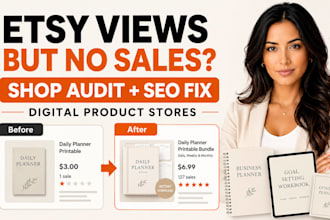 etsy shop audit and optimize digital product SEO listings for better conversion