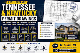 prepare tennessee and kentucky civil structural permit drawings