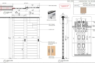 create hospitality furniture and millwork shop drawings