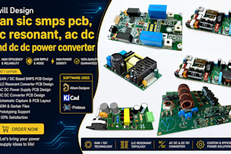 design gan sic smps pcb, llc resonant, ac dc and dc dc power converter