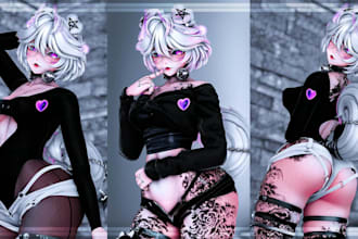 custom vrchat avatar furry vrc avatar VR character 3d model quest vtuber model
