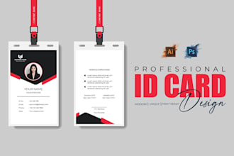 design modern employee id card and badge