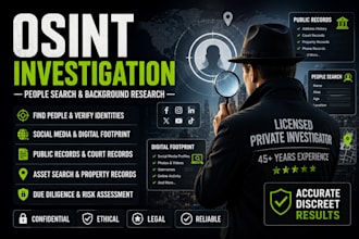 do osint people search, social media investigation and public records research