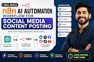build an n8n ai automation workflow for social media content posting
