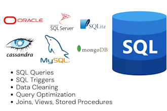 write sql queries, reports, joins and views for your database