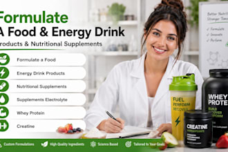 formulate food and energy drink products, nutritional supplements electrolyte