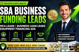 sba business funding leads mca leads business loan leads equipment financing ads