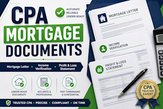 prepare CPA mortgage letter income verification letter and proof of income