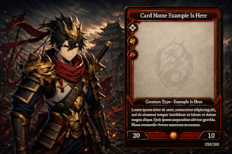 draw fantasy card game design card game template tcg template board game art