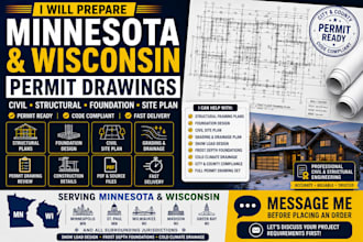 prepare minnesota and wisconsin civil structural permit drawings