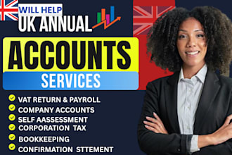 file UK annual accounts, vat returns, corporate tax return and ct600 tax return