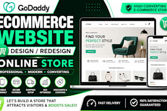 design godaddy ecommerce website, godaddy online store, godaddy website design