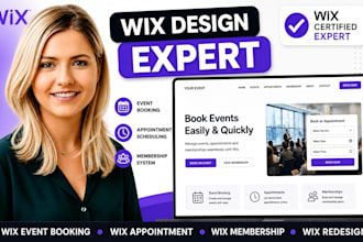 design wix event booking site, wix redesign, wix appoinment, wix membership