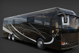 design 3d motorhome rv camper van interior and luxury mobile home visualization
