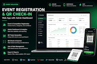 build an event registration website with qr check in
