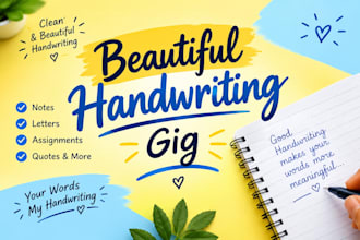 write beautiful handwritten notes quotes and letters for you