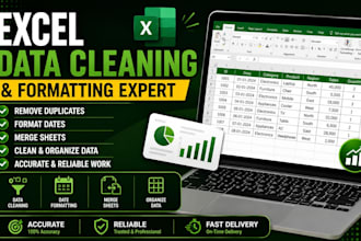clean, format, merge, split excel data