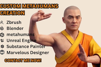 do realistic 3d metahuman character modelling for game daz 3d unreal engine ue5