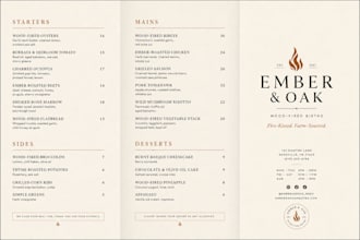 design a professional restaurant menu for your business