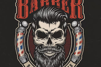 do urban barber shop logo for clothing and business