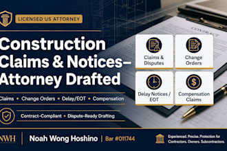 draft construction dispute and compensation claims for full recovery US attorney