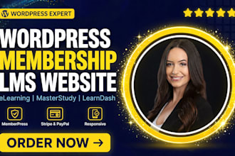 build wordpress membership masterstudy lms elearning education learndash website