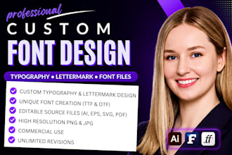 create font design custom font logo design typography in ttf otf font files