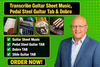transcribe guitar sheet music, pedal steel guitar tab, dobro