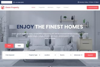 design wix property management website rental listing owner portal leads website