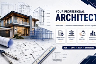 be your architect for house plan construction permit drawing structural engineer