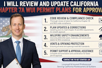 review and update california chapter 7a wui permit plans for approval