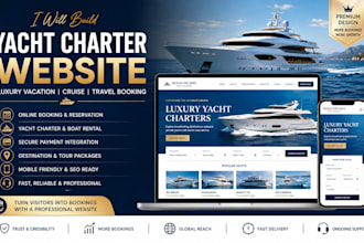 build yacht charter website luxury vacation rental cruise travel booking website