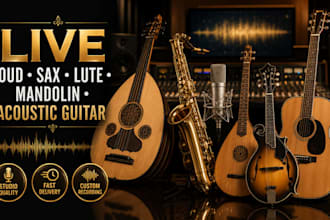 record live oud, sax, lute, mandolin and acoustic guitar tracks