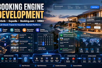 clone airbnb expedia booking com vrbo booking engine full stack web development