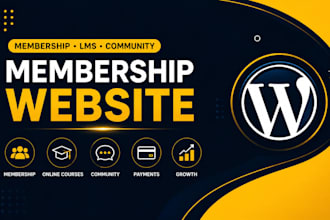 build wordpress membership website, online course and community website