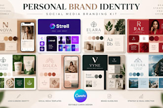 create personal brand identity, design social media branding kits strategy style