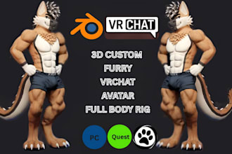 create vrchat avatar 3d model vr character furry vrc avatar commission nsfw