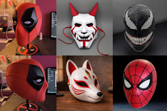 3d print and paint, ship custom 3d mask helmet 3d cosplay armour halloween mask