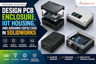design pcb enclosure, iot housing, and arduino esp32 case in solidworks