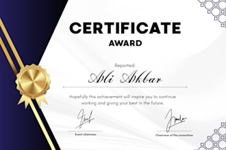 design professional award certificates and corporate diplomas