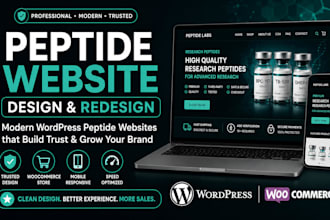 design or redesign wordpress peptide website woocommerce store